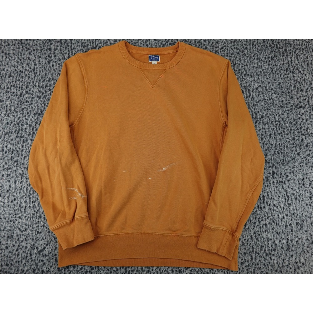 J.Crew Sweatshirt Mens XL Orange Good Paint Splatter French Terry Crewneck